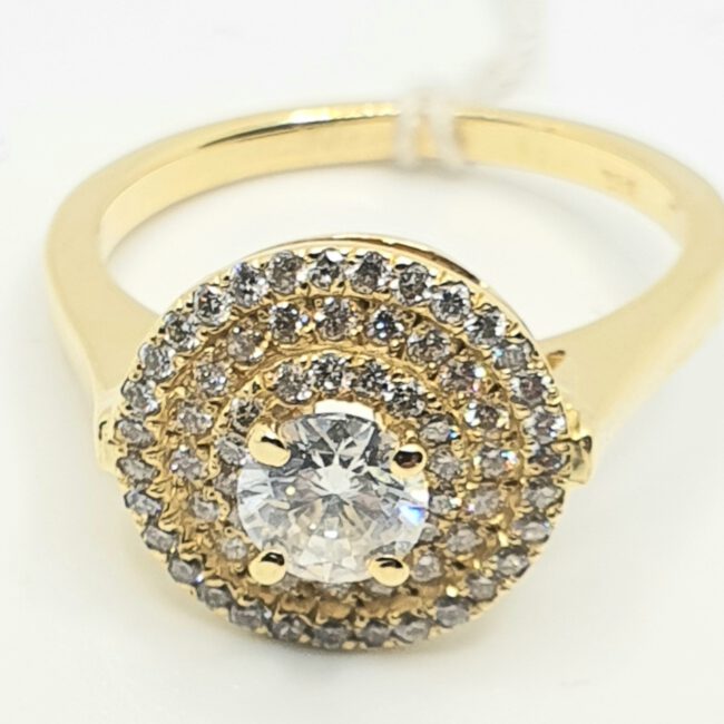 טבעת יהלום אירוסין 1 קראט זהב 14 קראט dr170