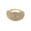 טבעת זהב 14קראט משובצת זרקונים ברמת גימור גבוהה