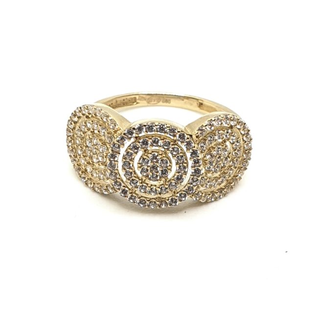 טבעת זהב  14קראט משובצת זרקונים ברמת גימור גבוהה gr201
