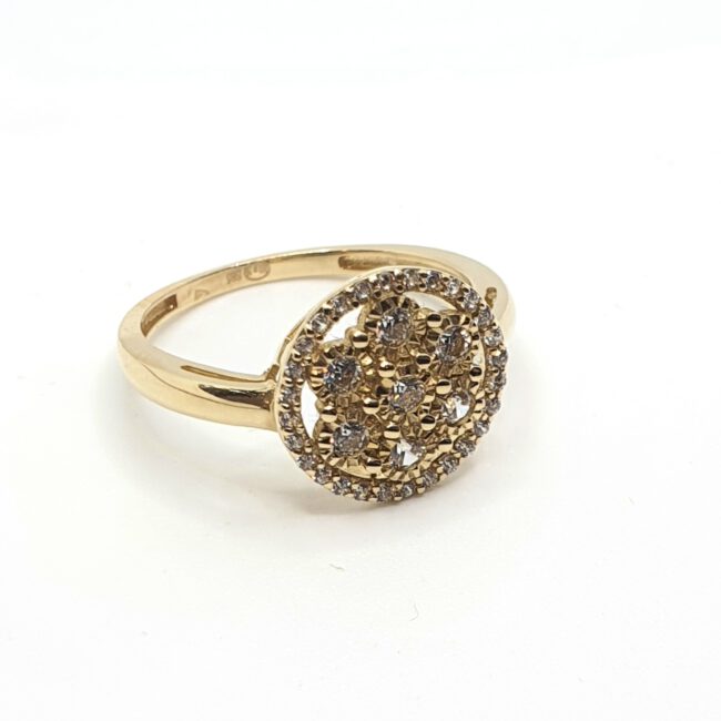 טבעת זהב 14 קראט משובצת זרקונים קולקציה חדשה gr5300